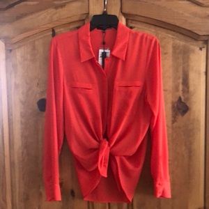 Ro & De Blouse Sz L in Coral Apple